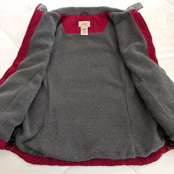 LL BEAN Vest‎ Women's M Red Nylon Fleece Lined Zip Outdoor Zip Pockets - Picture 7 of 11